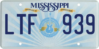 MS license plate LTF939
