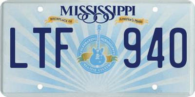 MS license plate LTF940