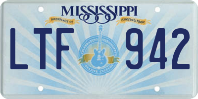 MS license plate LTF942