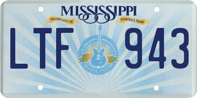 MS license plate LTF943