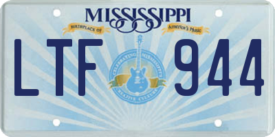 MS license plate LTF944