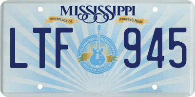 MS license plate LTF945