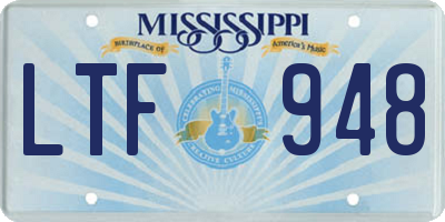 MS license plate LTF948