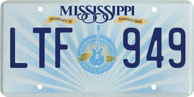 MS license plate LTF949