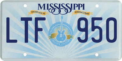 MS license plate LTF950