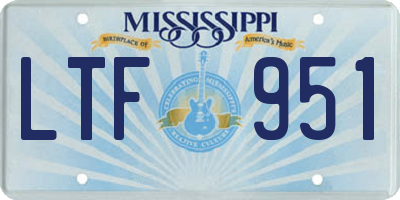 MS license plate LTF951
