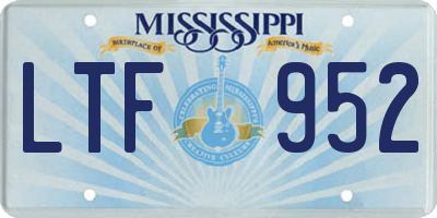 MS license plate LTF952