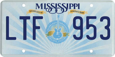 MS license plate LTF953