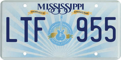 MS license plate LTF955