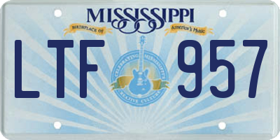 MS license plate LTF957