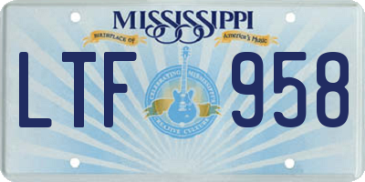 MS license plate LTF958