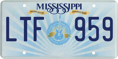 MS license plate LTF959