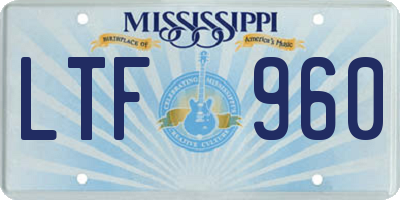 MS license plate LTF960