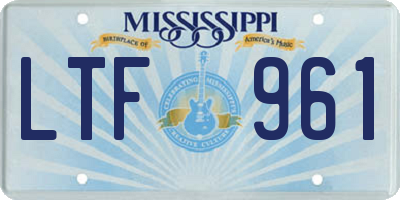 MS license plate LTF961