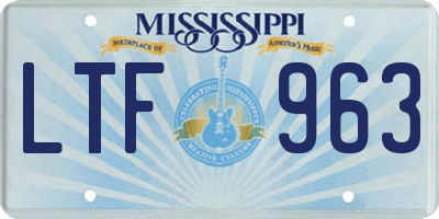 MS license plate LTF963
