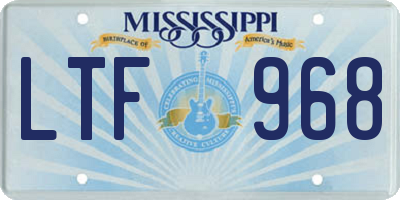 MS license plate LTF968