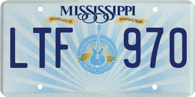 MS license plate LTF970