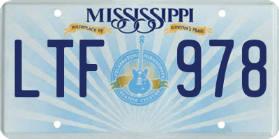 MS license plate LTF978