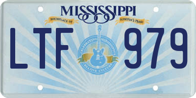 MS license plate LTF979