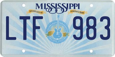 MS license plate LTF983