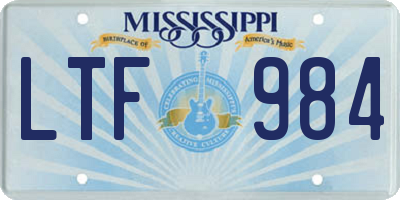 MS license plate LTF984