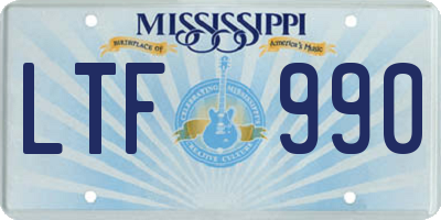 MS license plate LTF990