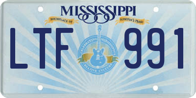 MS license plate LTF991