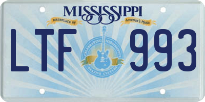 MS license plate LTF993