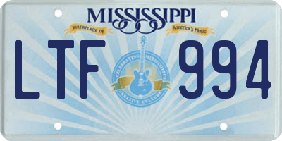 MS license plate LTF994