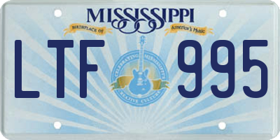MS license plate LTF995