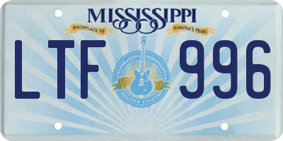 MS license plate LTF996