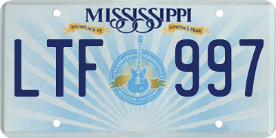 MS license plate LTF997