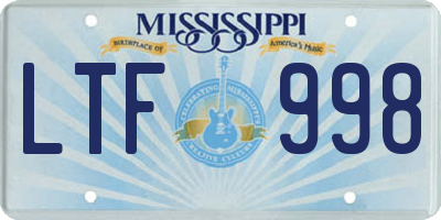 MS license plate LTF998