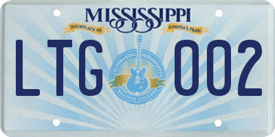 MS license plate LTG002