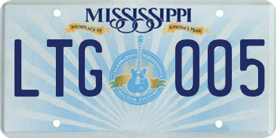 MS license plate LTG005
