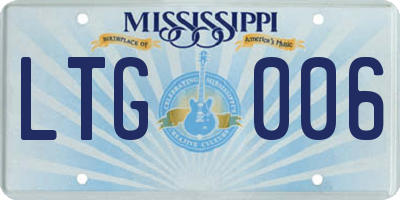 MS license plate LTG006