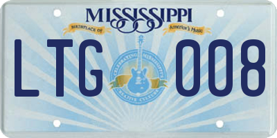 MS license plate LTG008