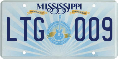 MS license plate LTG009