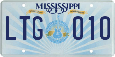 MS license plate LTG010