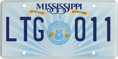 MS license plate LTG011