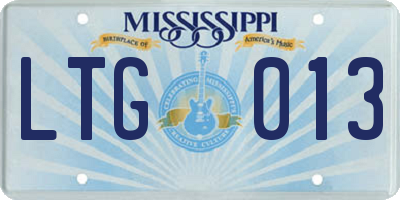 MS license plate LTG013