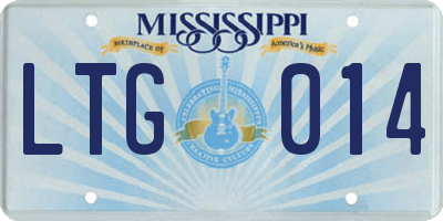 MS license plate LTG014
