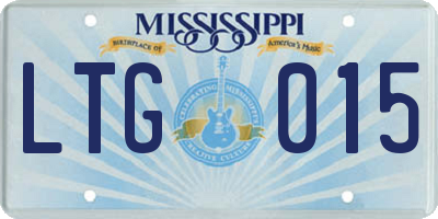 MS license plate LTG015
