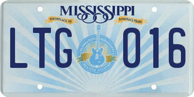 MS license plate LTG016