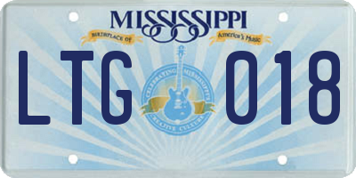 MS license plate LTG018