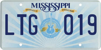 MS license plate LTG019