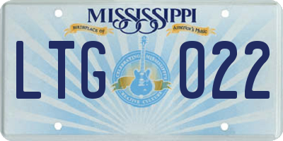 MS license plate LTG022