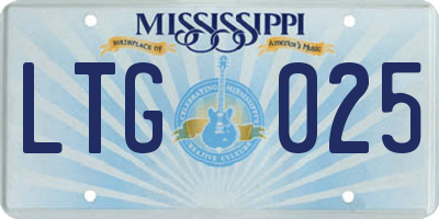MS license plate LTG025