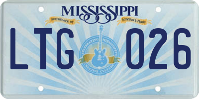 MS license plate LTG026