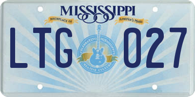 MS license plate LTG027